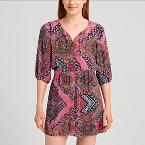 Kalijati Multicolored Indie Bohemian Geometric Summer Midi Sz Sm